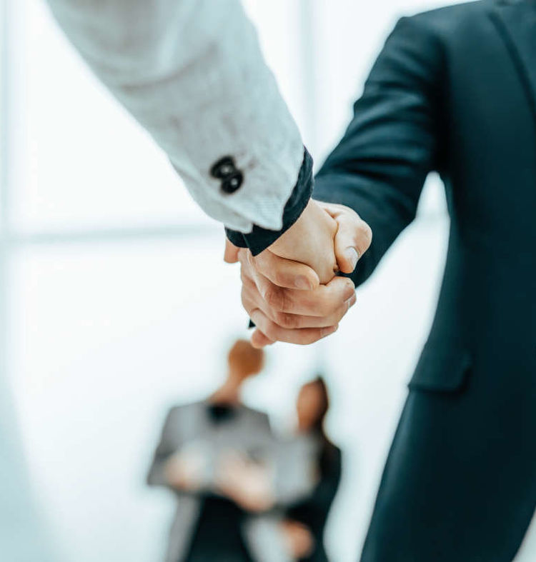 01. Two businessmen shaking hands